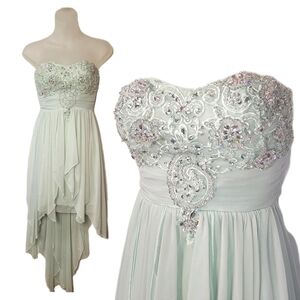 NWT Strapless Sweetheart Jeweled Embellished Formal Dress